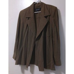 Vintage 90's Linda allard wool linen spring summer jacket army green
